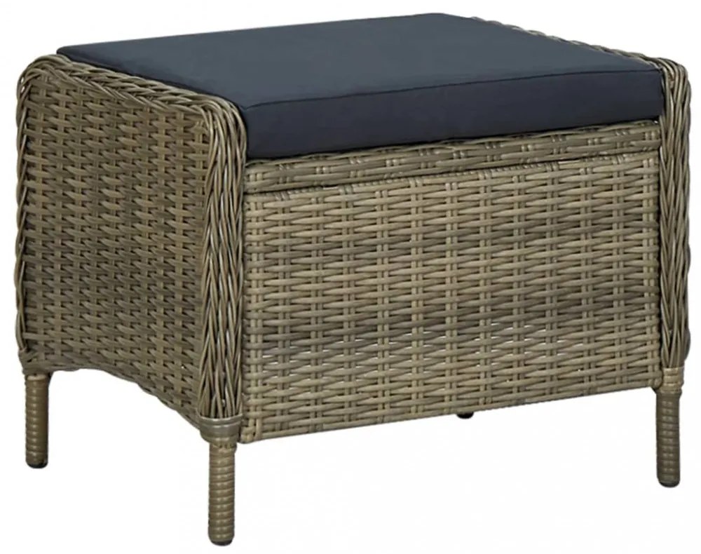 2 részes barna polyrattan kerti ülőgarnitúra párnákkal