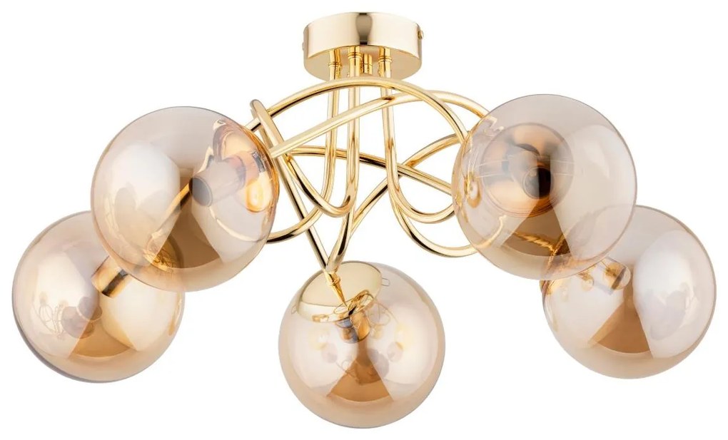 Csillár BANKO 5xE14/10W/230V arany