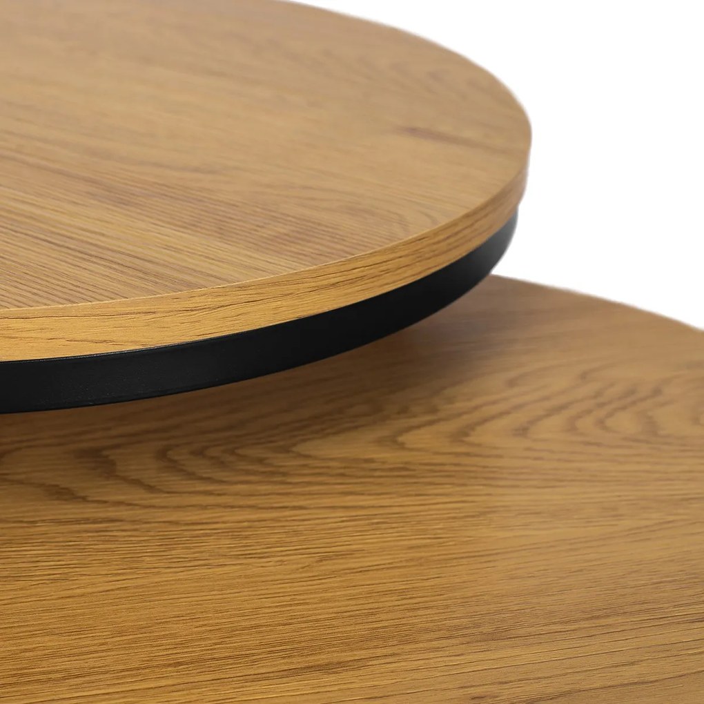 Dohányzóasztal Szett Aranytölgy Színben DELIA