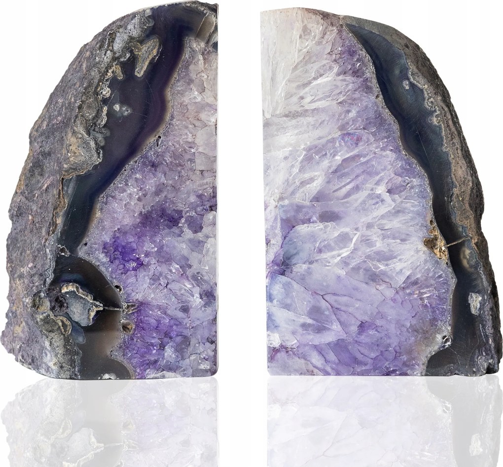 Könyvtámasz természetes kőből 2 db Achát lila 401 ajándék