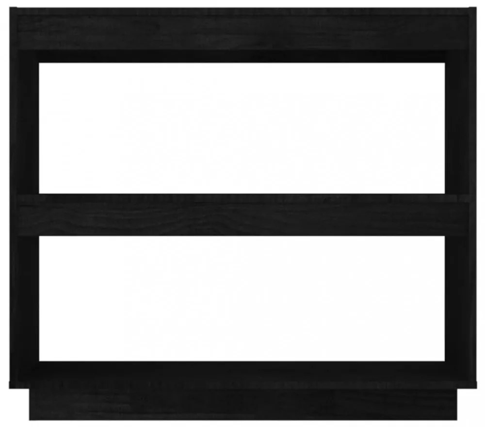 fekete tömör fenyőfa könyvszekrény 80 x 35 x 71 cm