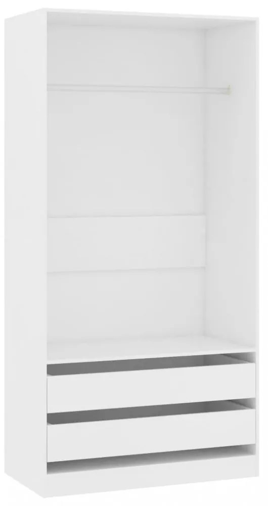 vidaXL fehér szerelt fa ruhásszekrény 100 x 50 x 200 cm