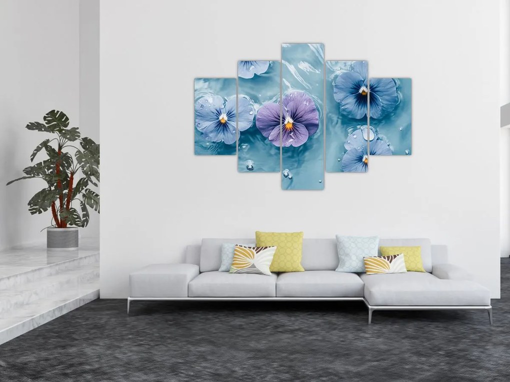 Kép - Ibolyák a vízben (150x105 cm)