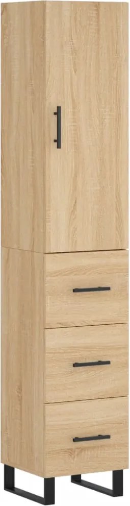 vidaXL sonoma tölgy szerelt fa magasszekrény 34,5x34x180 cm