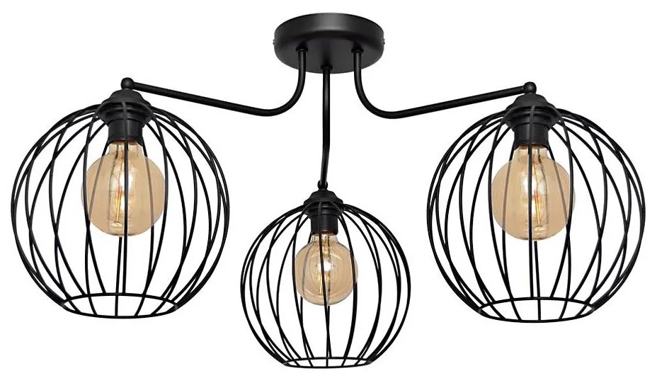 Felületre szerelhető csillár MERCURE 3xE27/15W/230V fekete