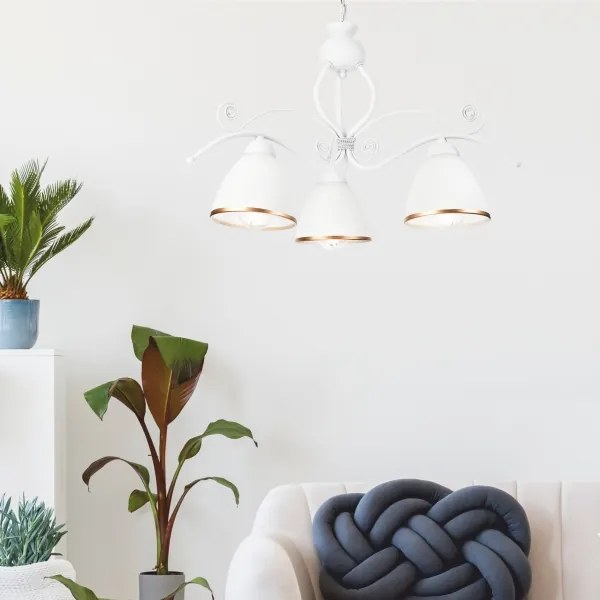 Csillár láncon RETRO II 3xE27/60W/230V fehér