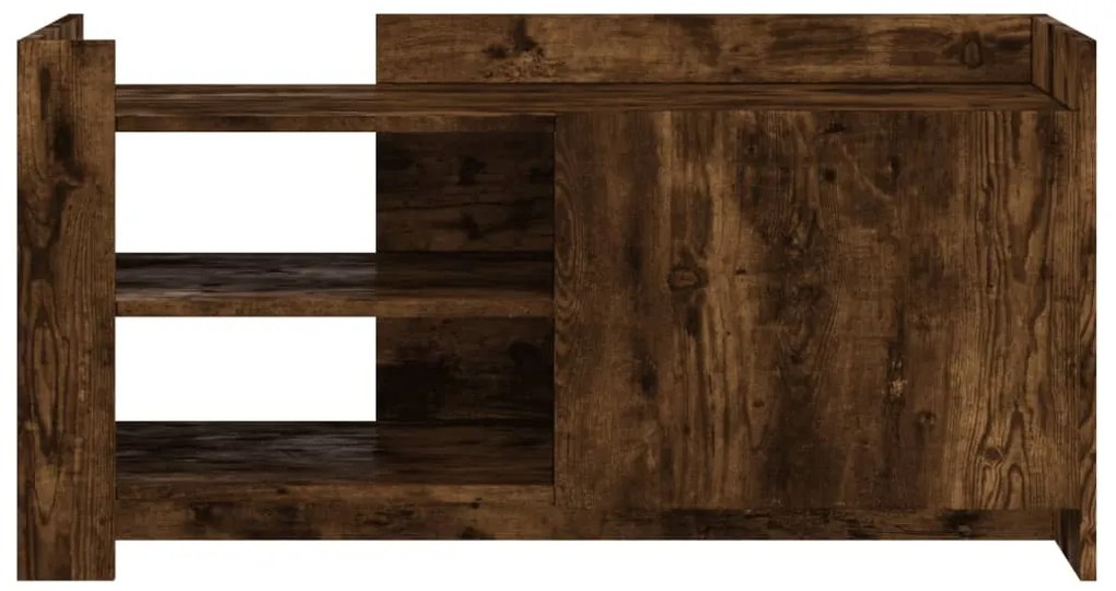 Füstös tölgy színű szerelt fa dohányzóasztal 100 x 50 x 50 cm