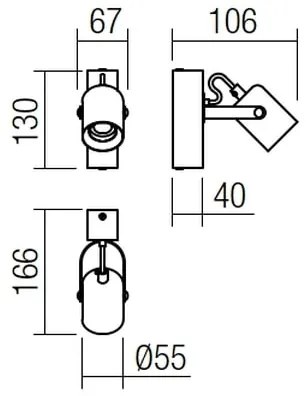 Redo 01-2415 - Fali lámpa TAFFI 1xE27/42W/230V fekete/bükk
