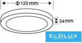 ELDLUX P120B-T3C Kerek Mennyezeti Lámpa IP20