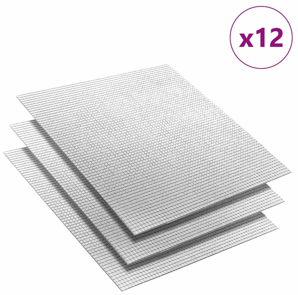 Tükör Mozaik Csempe Geometrikus 12 pcs Ezüst 30 x 30 cm Üveg