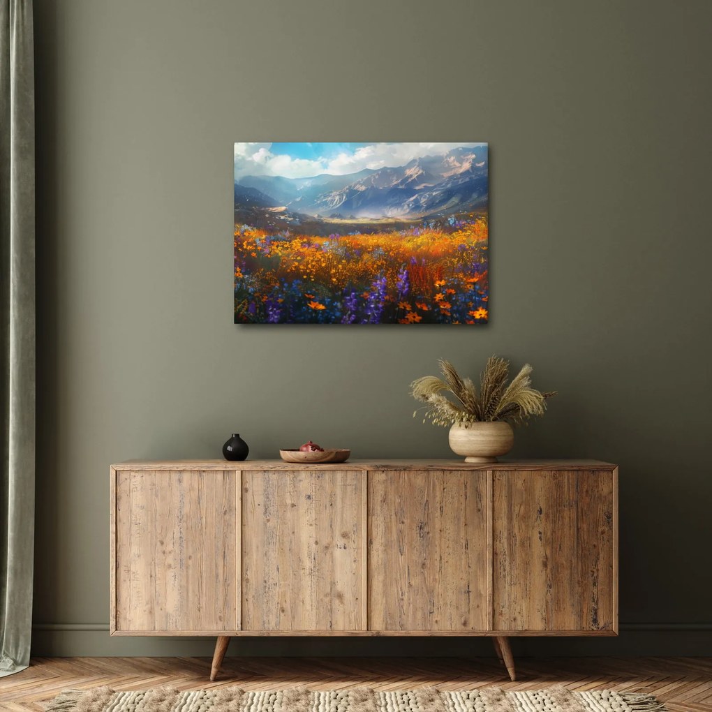 Kép - Festett hegyi táj II. (70x50 cm)