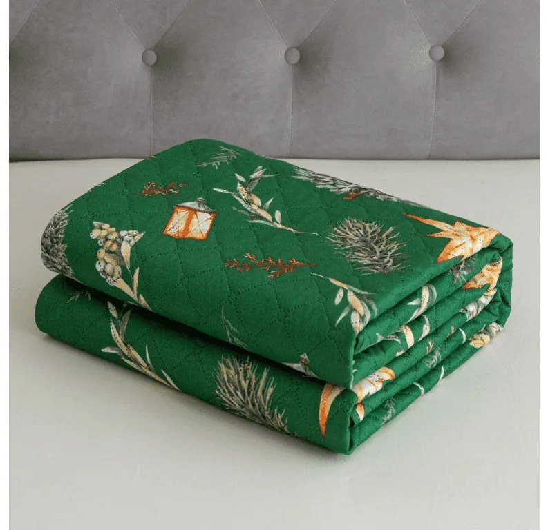 Ágytakaró GREEN CHRISTMAS zöld Méret: 170 x 210 cm