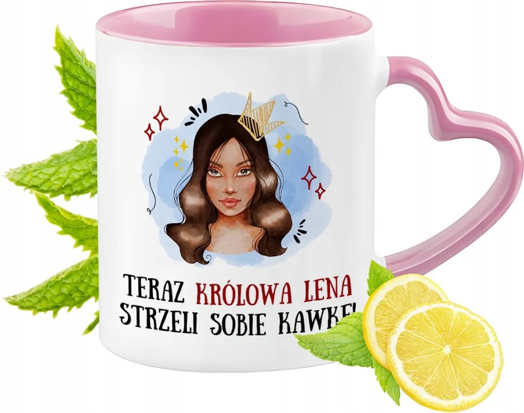 Léna Bögre Rózsaszín Szív Alakú Füllel Kávé Ajándék