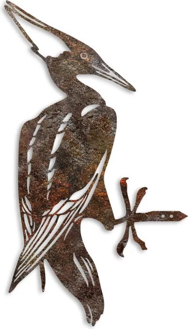 Bird fém kerti dísztárgy, barna, 22×40 cm