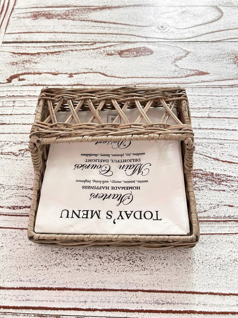 Rattan szalvétatartó Rusztikus rattan Hampton szalvétatartó