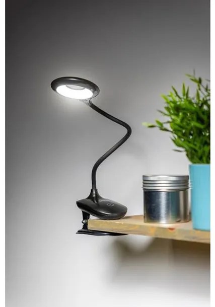 Lámpa Asztali RINGO, 4W, 200lm.DC5V, 1A, 3000K-6000K, 3-CCT, bat.1200 mAh, Ra>80, fényerő-szabályozás, fekete