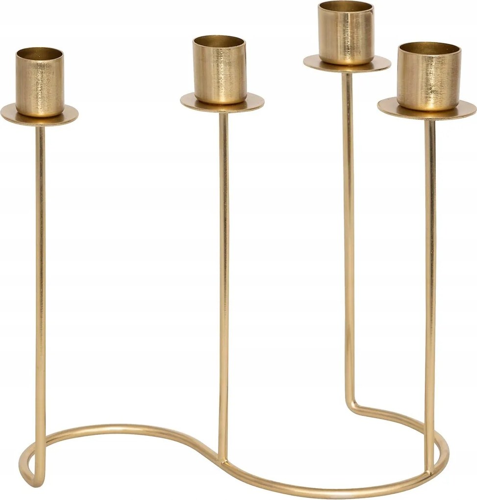 Gyertyatartó 4 gyertyához Asztali Díszítő Irodai Nappaliba 20 cm Glam