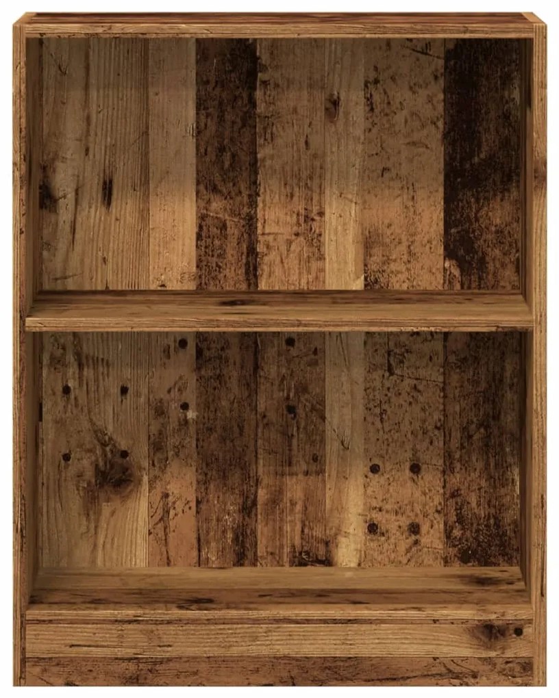 antik fa színű szerelt fa könyvespolc 60 x 24 x 76 cm