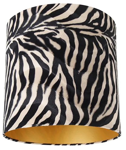 Bársony lámpabúra zebra mintával 40/40/40 arany belsővel