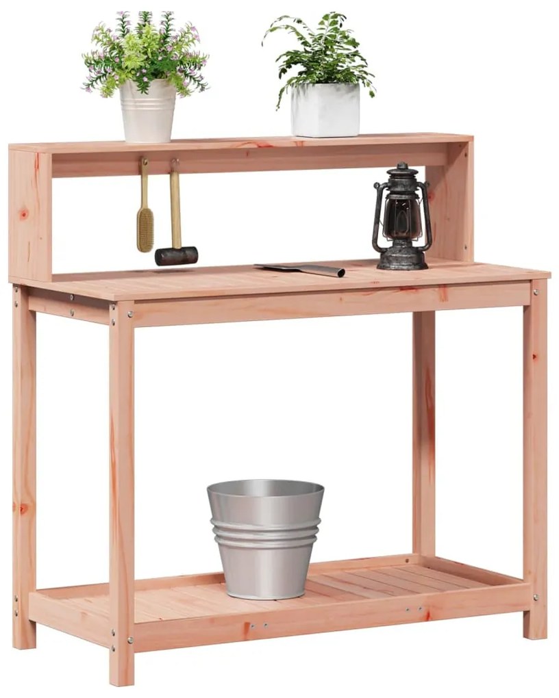tömör duglászfenyő ültetőasztal polcokkal 108 x 50 x 109,5 cm