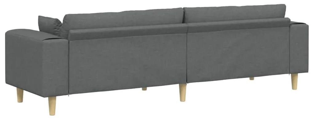 Szövet kanapé párnával Sötétszürke 208 cm szövet