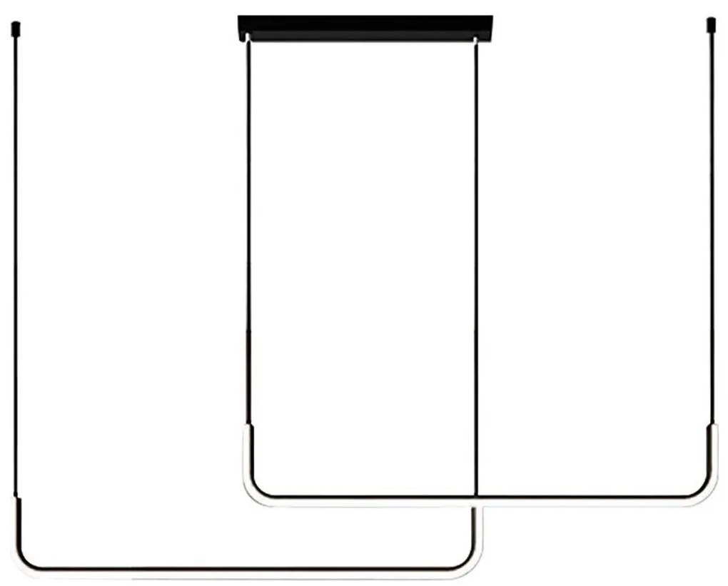 LED Csillár zsinóron HORIZONT 2xLED/11W/230V fekete