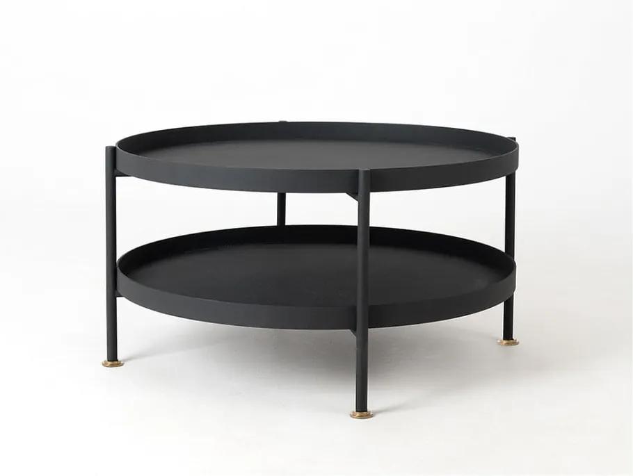 Hanna fekete dohányzóasztal, ⌀ 60 cm - Custom Form