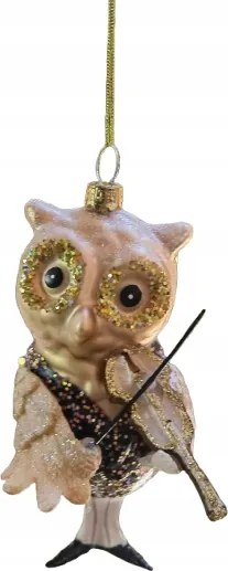 Karácsonyi dísz Bagoly zenész