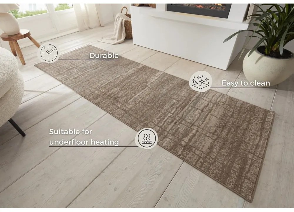 Barna-bézs futószőnyeg 80x200 cm Terrain – Hanse Home