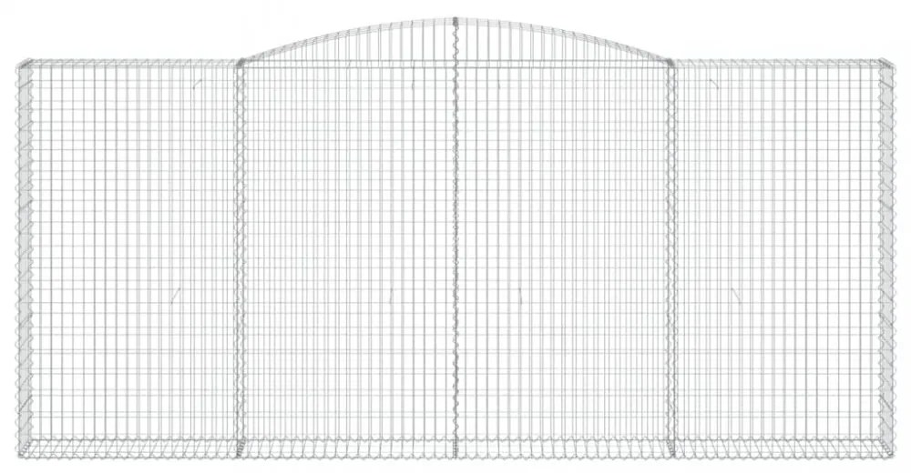 6 db íves horganyzott vas gabion kosár 400x30x180/200 cm