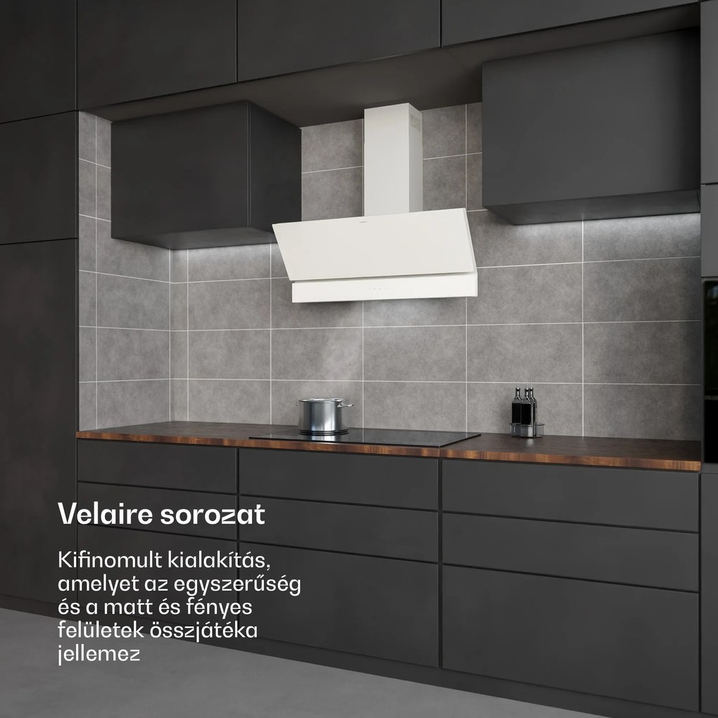 Klarstein Velaire páraelszívó, Elegáns, minimalista, nagy teljesítményű, A++ energiaosztály, 820 m³/h, 90 cm