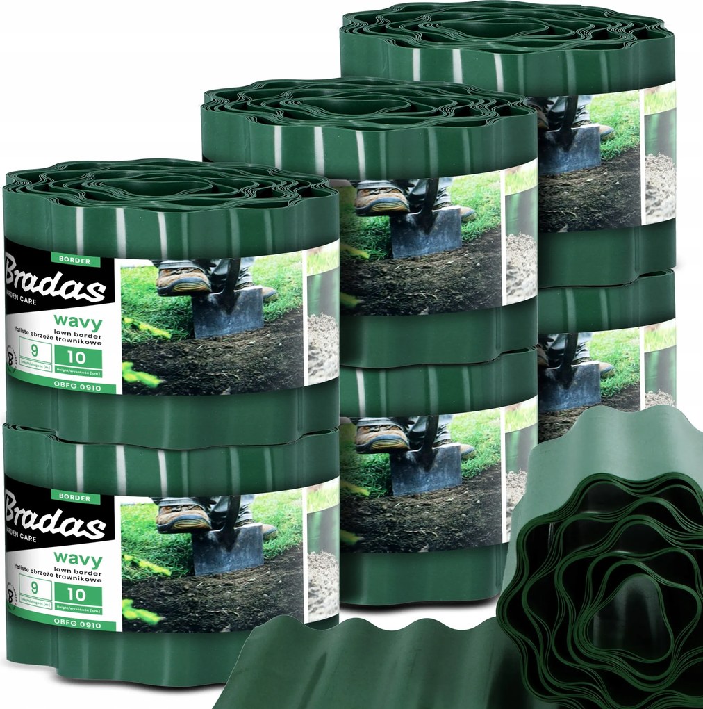 Kerti Gyepszegély 10 cm 54 m Hullámos Műanyag Rugalmas Us-p