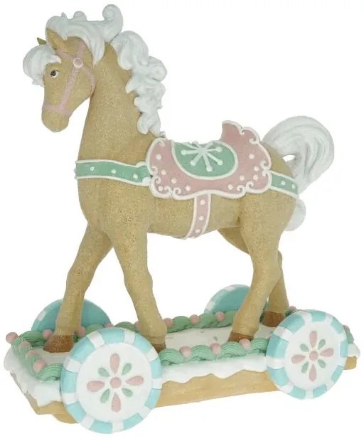 Mézeskalács játék ló glitteres karácsonyi figura dekoráció