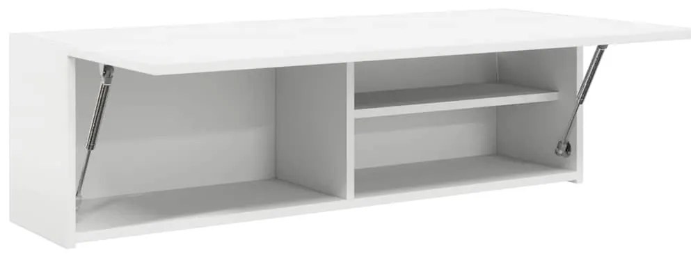 fehér szerelt fa fali fürdőszobaszekrény 100x25x30 cm