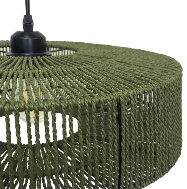 Függőlámpa jutából és fémből 60W barna