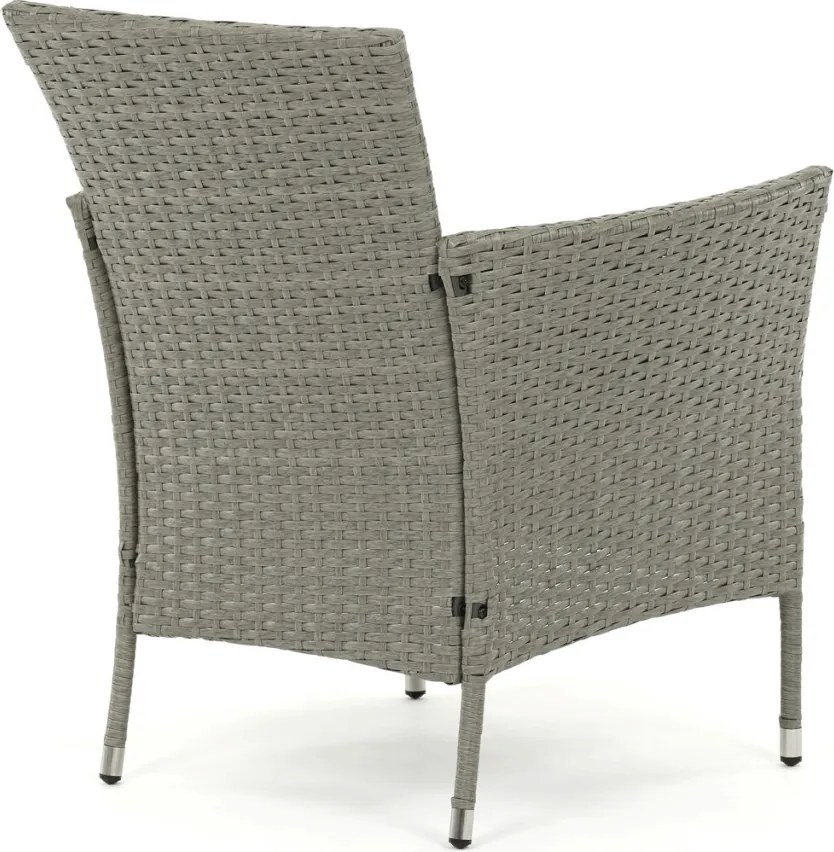 Kerti bútor garnitúra 100x60x69 cm, polyrattan, szürke, GREY
