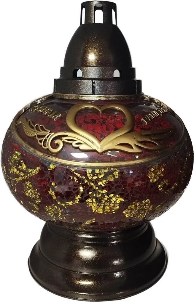 Mérleg Mécses Váza Karaffa Piros-Arany Szív "szeretlek Emlékszem"