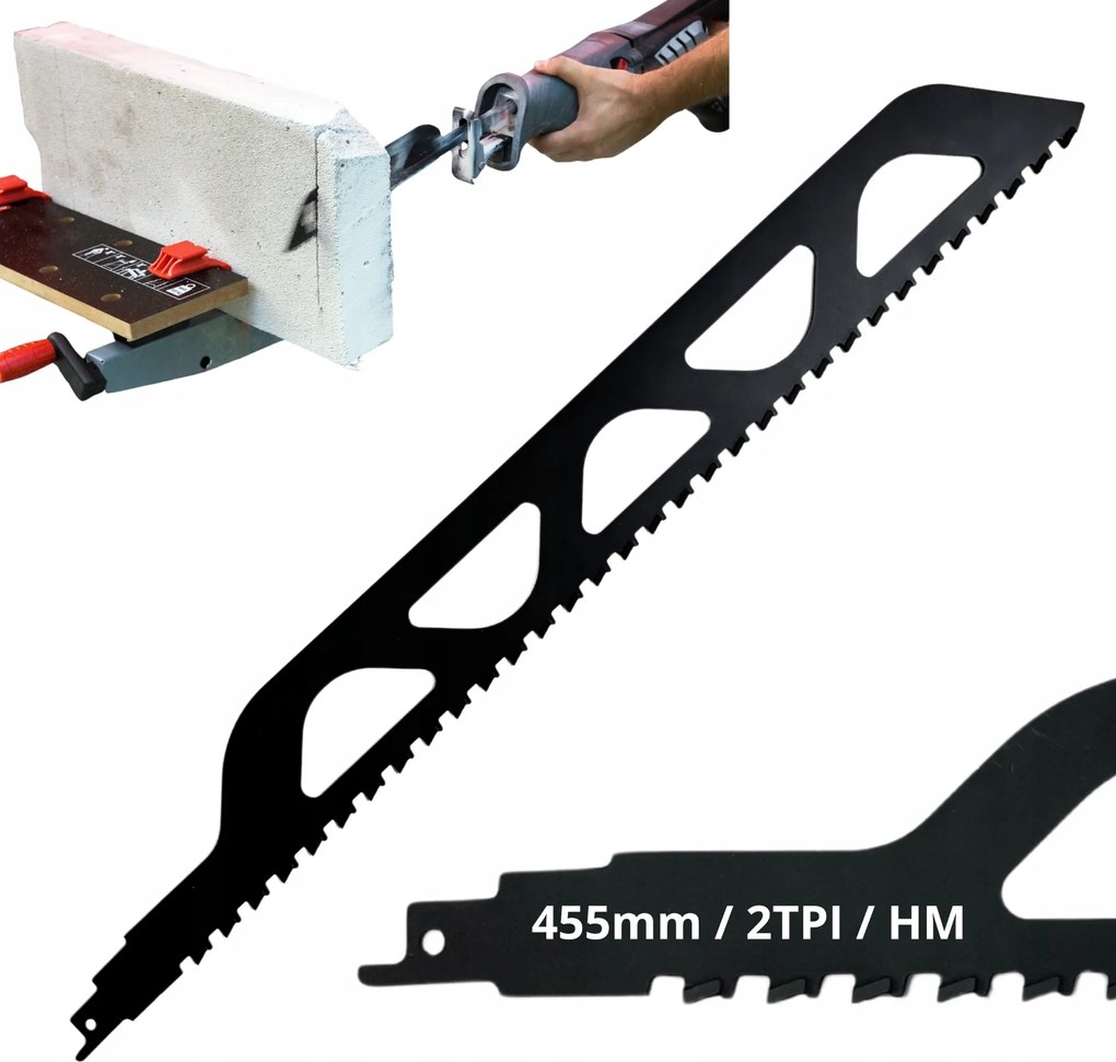 Róka Szablyafűrészlap Üreges Beton Vágásához Tégla 455mm