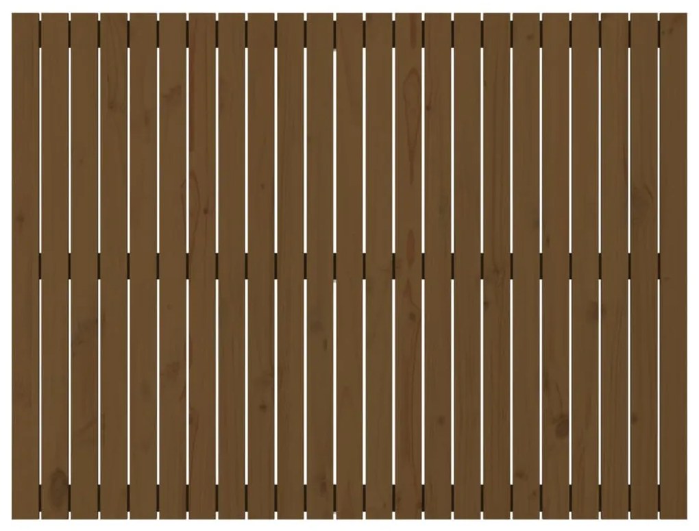 mézbarna tömör fenyőfa fali fejtámla 146,5x3x110 cm