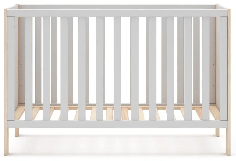 Fehér-natúr színű babaágy 60x120 cm Esteban – Marckeric