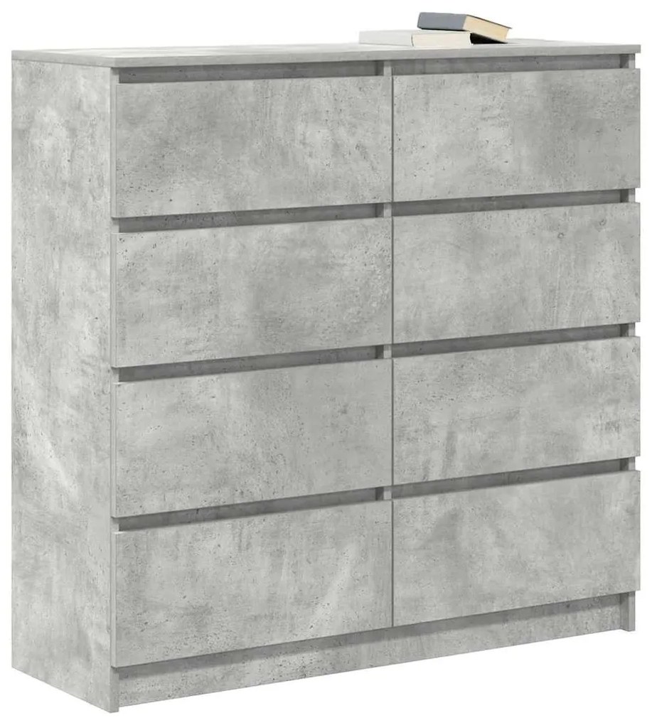 betonszürke szerelt fa tálalószekrény 100x35x99 cm