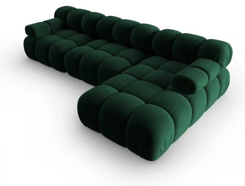 Zöld bársony kanapé 285 cm Bellis – Micadoni Home