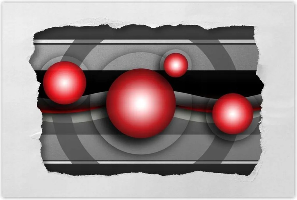 Poszterek 60x40 Piros gömbök Absztrakt