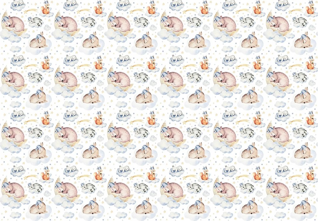 Fotótapéta Maci hold és csillagok a gyerekszobába vinil 368x254 +ragasztó