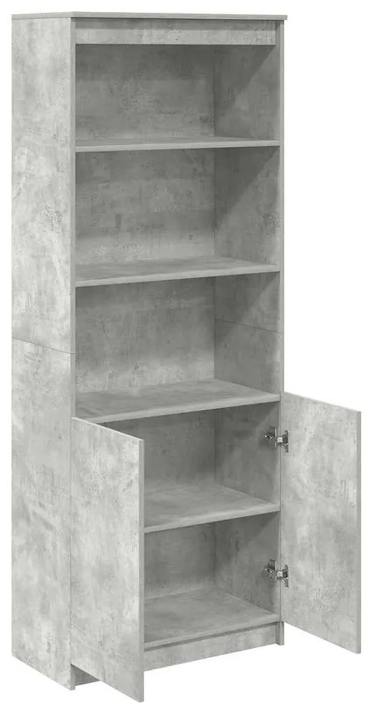 betonszürke szerelt fa magasszekrény 70 x 35 x 180