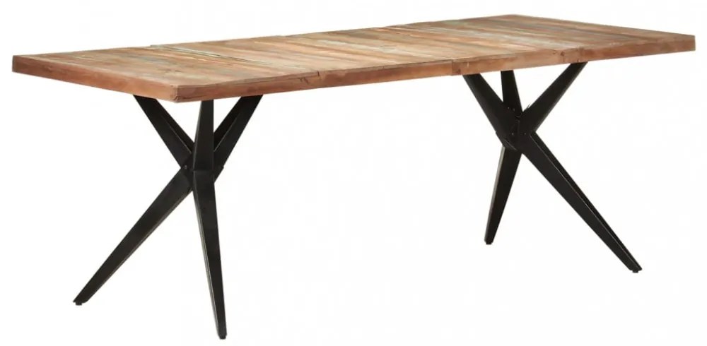 tömör újrahasznosított fa étkezőasztal 200 x 90 x 76 cm