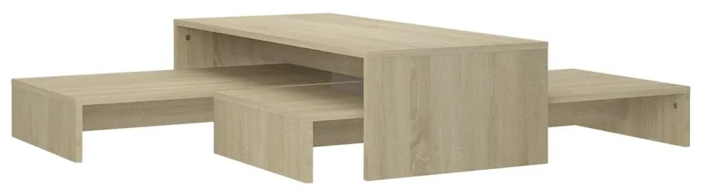 Szerelt fa rakásolható dohányzóasztalszett 100x100x26,5 cm