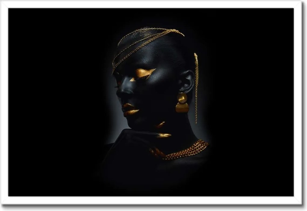 Poszterek keretben 60x40 Aranyozott arc