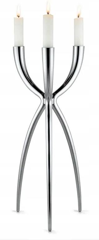 Philippi Copic Háromágú gyertyatartó Ezüst fényes