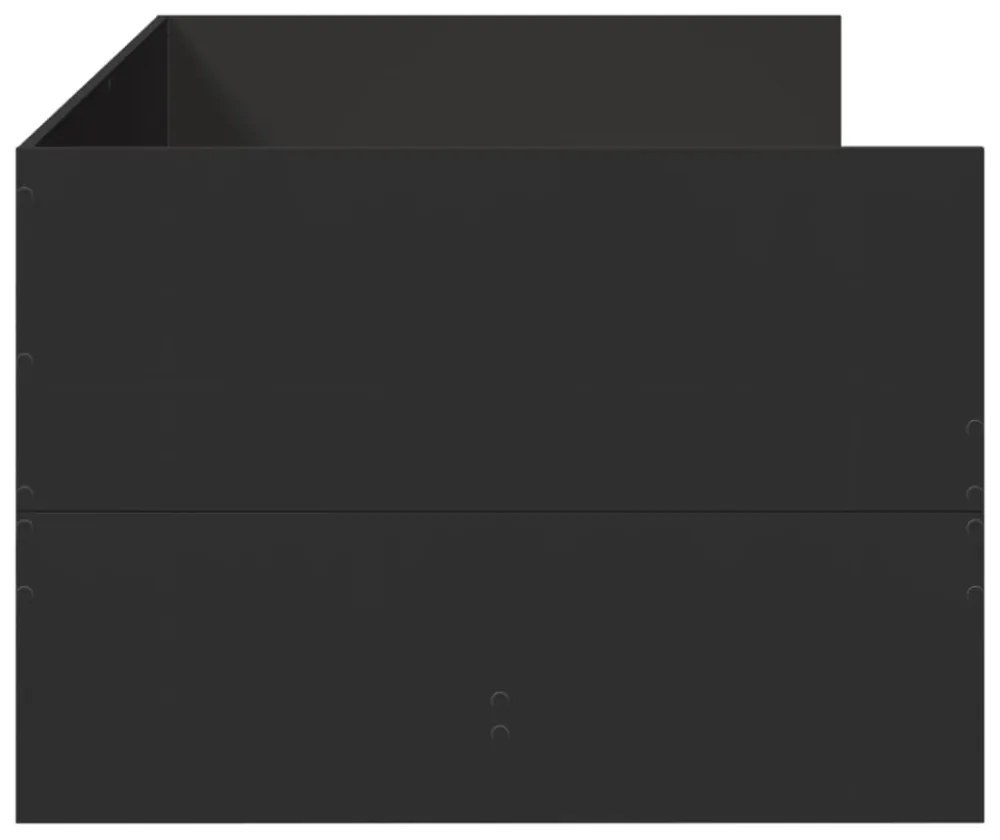 fekete kanapéágy fiókkal matrac nélkül 90x200 cm